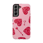 Sparkling Red Hearts Phone Case (Apple & Android) - Pink Sweetheart
