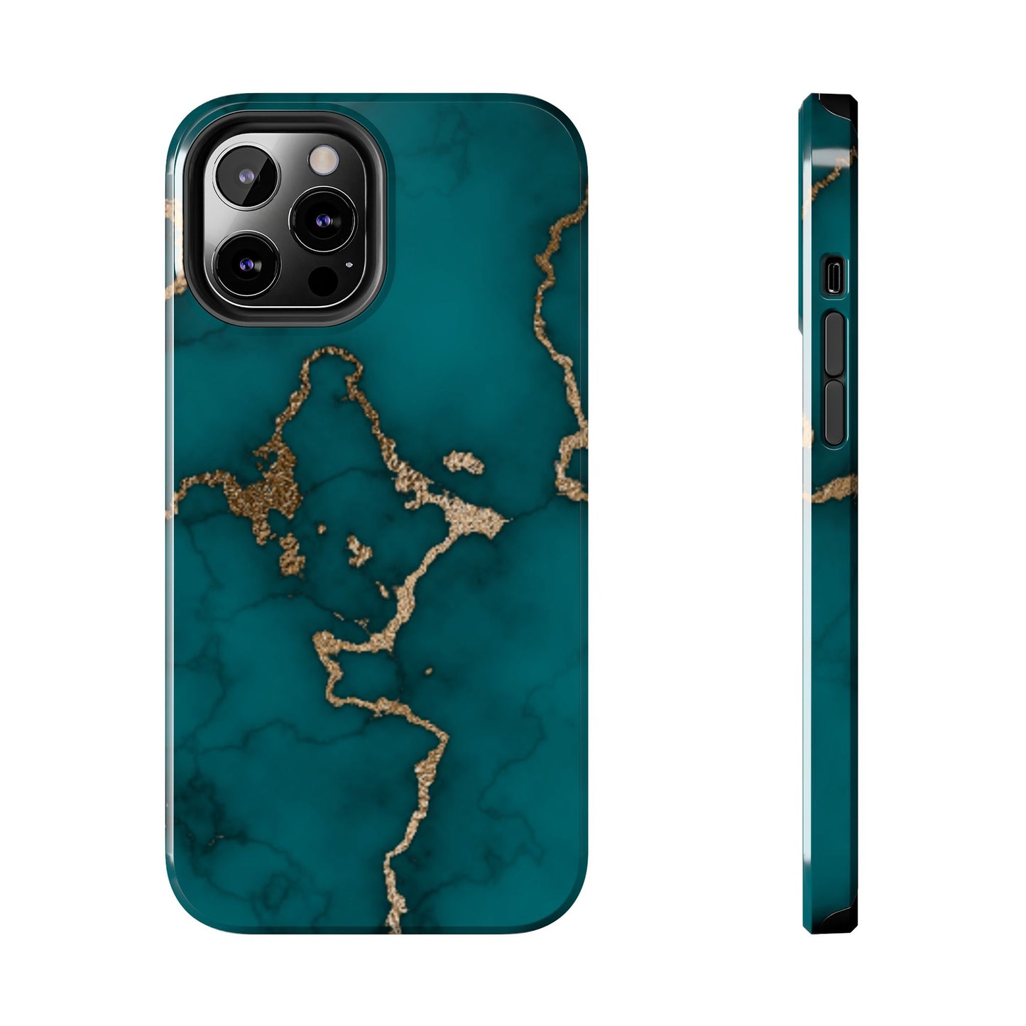 Green & Gold Marble Phone Case