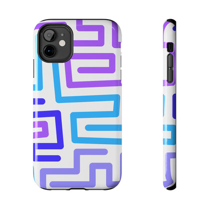 Abstract Neon Maze Phone Case