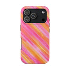 Pink Lemon Stripes Phone Case (Apple & Android) - Pink Sweetheart
