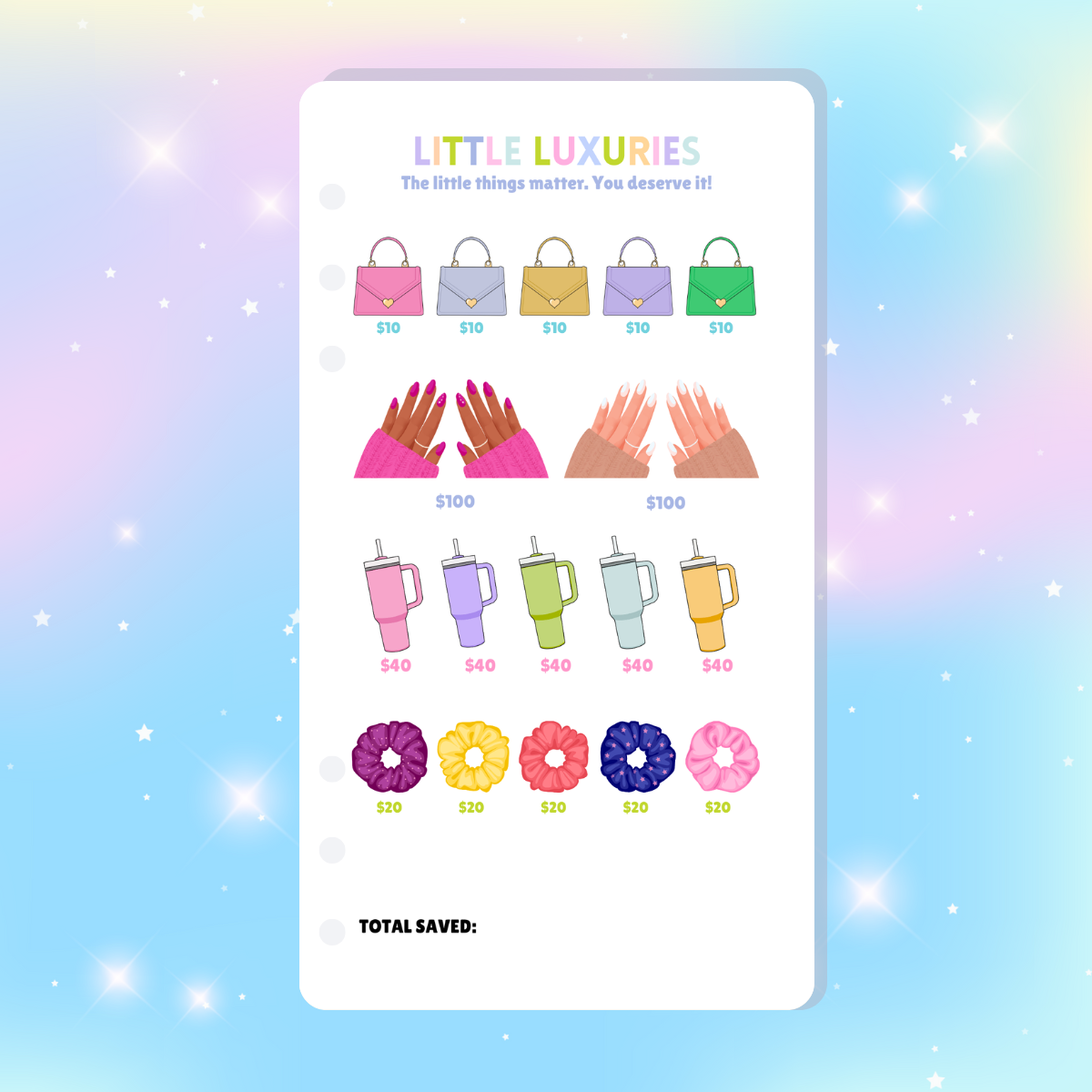 Single Page Saving Challenges & Trackers Inserts - A6