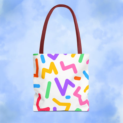 Colorful Doodle Zig Zags Tote Bag