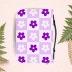 Checkered Orchid Floral Book Cover