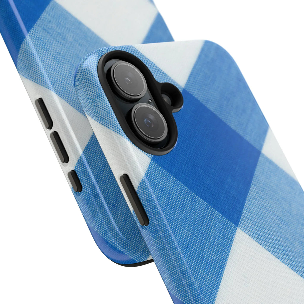 Classic Blue Gingham Phone Case (Apple & Android) - Pink Sweetheart