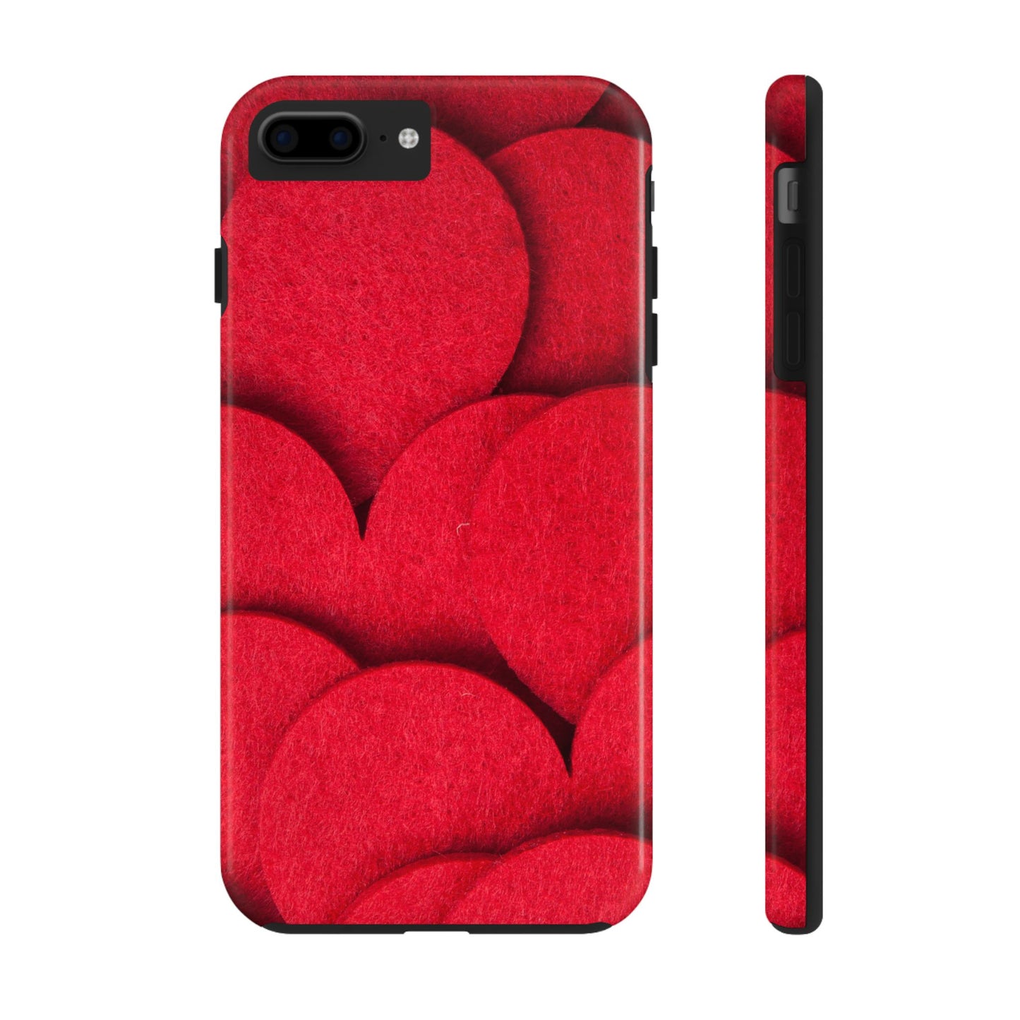 Big Red Felt Hearts Phone Case