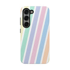 Pretty Pastel Lines Phone Case (Apple & Android) - Pink Sweetheart