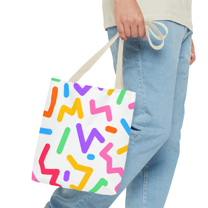 Colorful Doodle Zig Zags Tote Bag