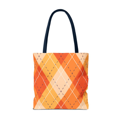 Orange Argyle Halloween Tote Bag