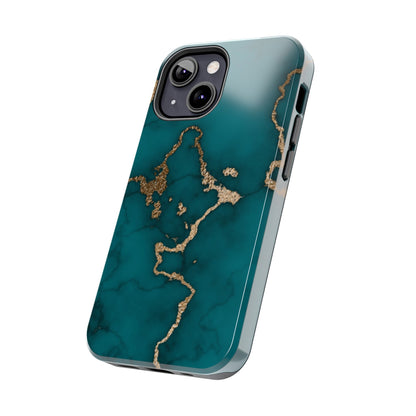 Green & Gold Marble Phone Case