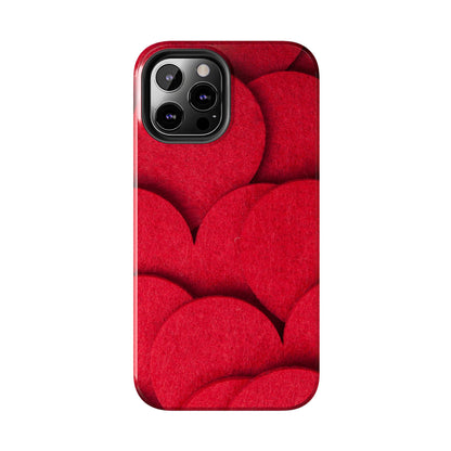 Big Red Felt Hearts Phone Case