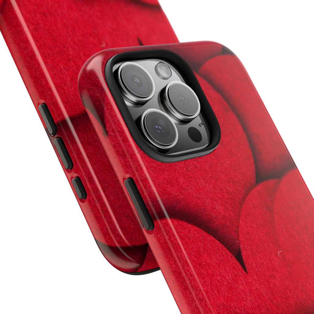 Big Red Felt Hearts Phone Case (Apple & Android)