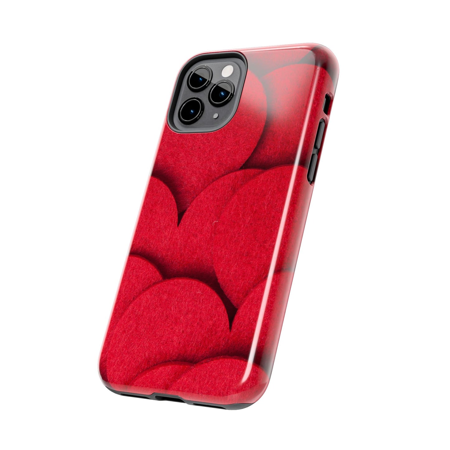 Big Red Felt Hearts Phone Case