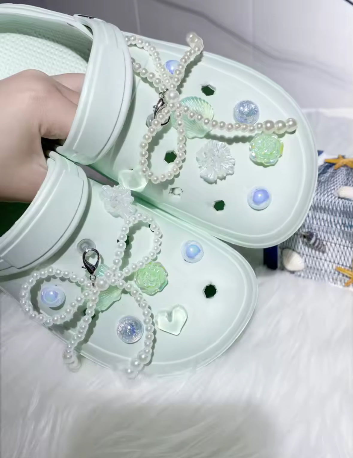 Pistachio Mint Clog Charms Set