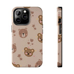 Boho Brown Bear Phone Case (Apple & Android) - Pink Sweetheart