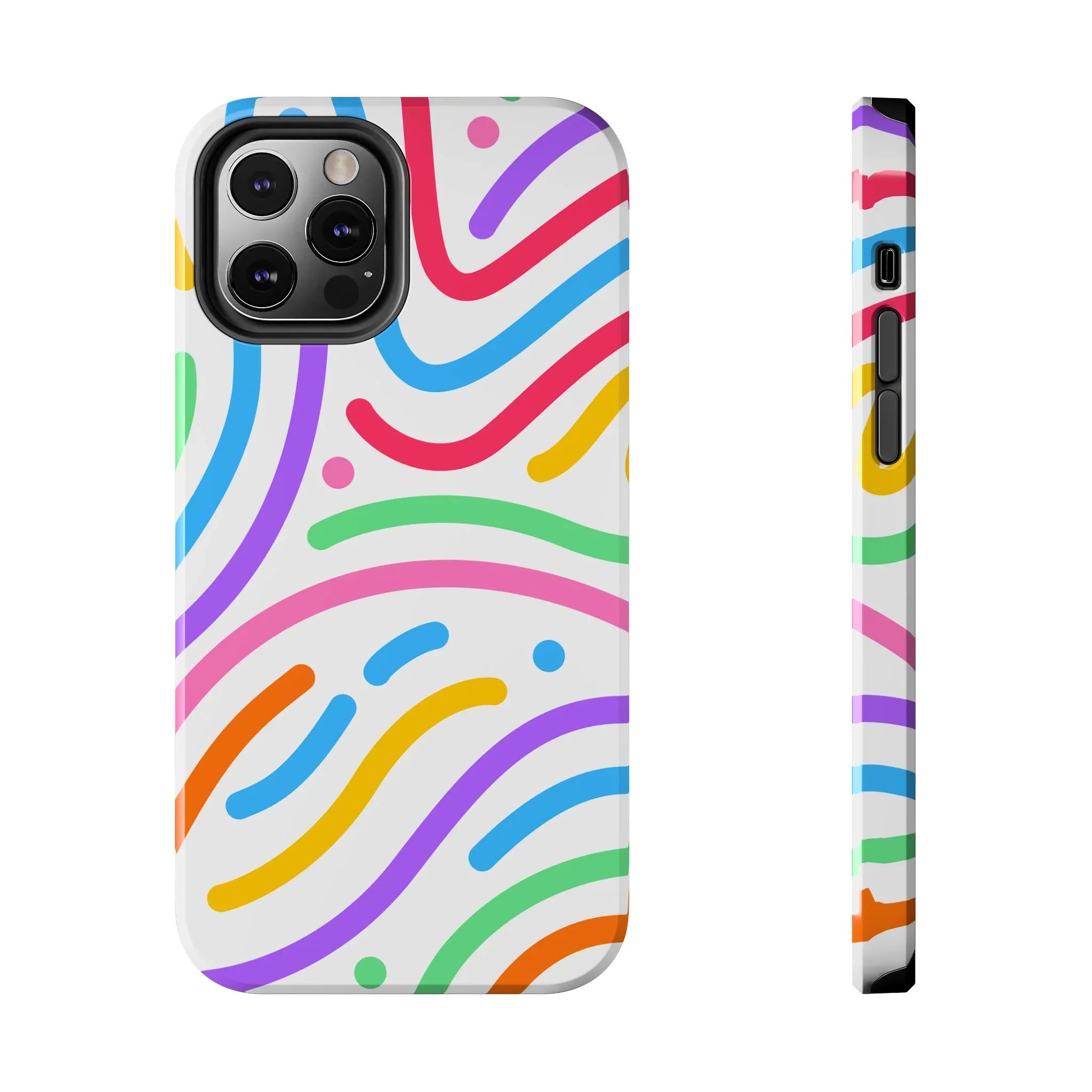 Rainbow Swirls Phone Case (Apple & Android) - Pink Sweetheart