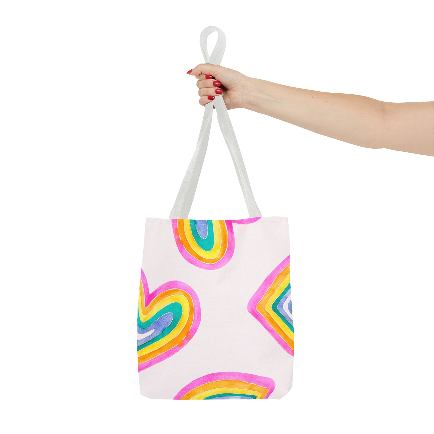 Rainbow Hearts Tote Bag