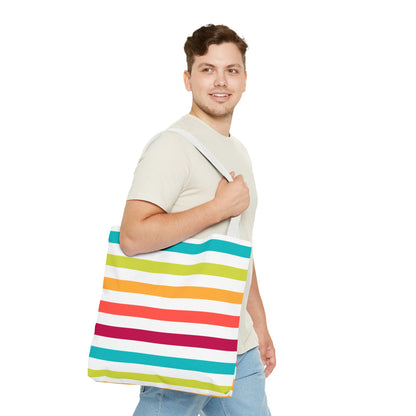 Colorful Candy Lines Tote Bag