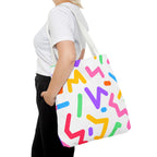 Colorful Doodle Zig Zags Tote Bag