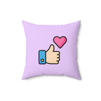 Social Media Thumbs Up Square Pillow - Lilac