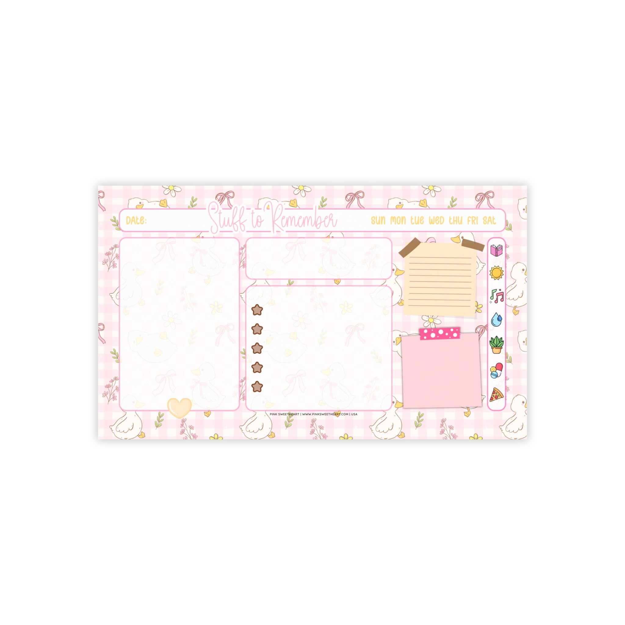 Coquette Duckies Sticky Note Pad