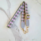 Checkered Crossbody Phone Lanyard - Pink Sweetheart