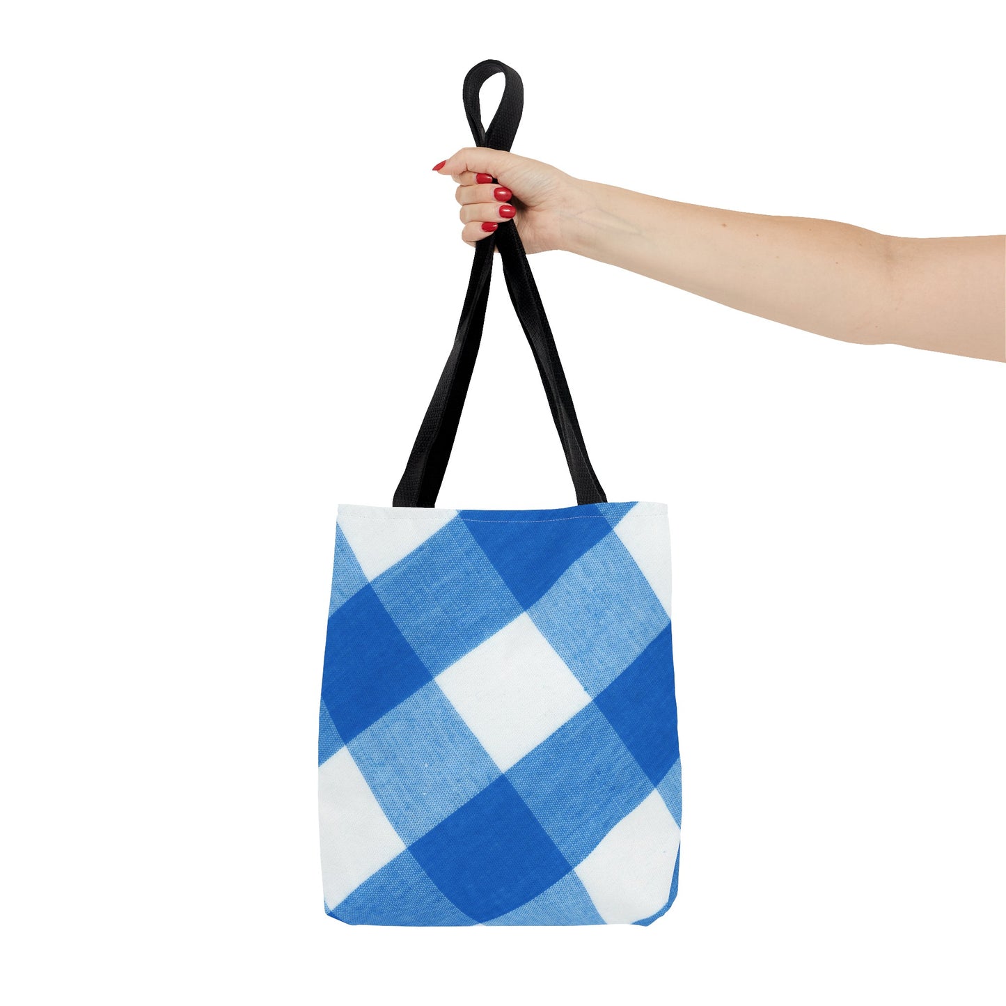 Chic Blue Gingham Tote Bag