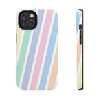 Pretty Pastel Lines Phone Case (Apple & Android) - Pink Sweetheart