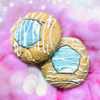 Blue Jelly Thumbprint Cookie Clicker Fidget Keychain - Pink Sweetheart