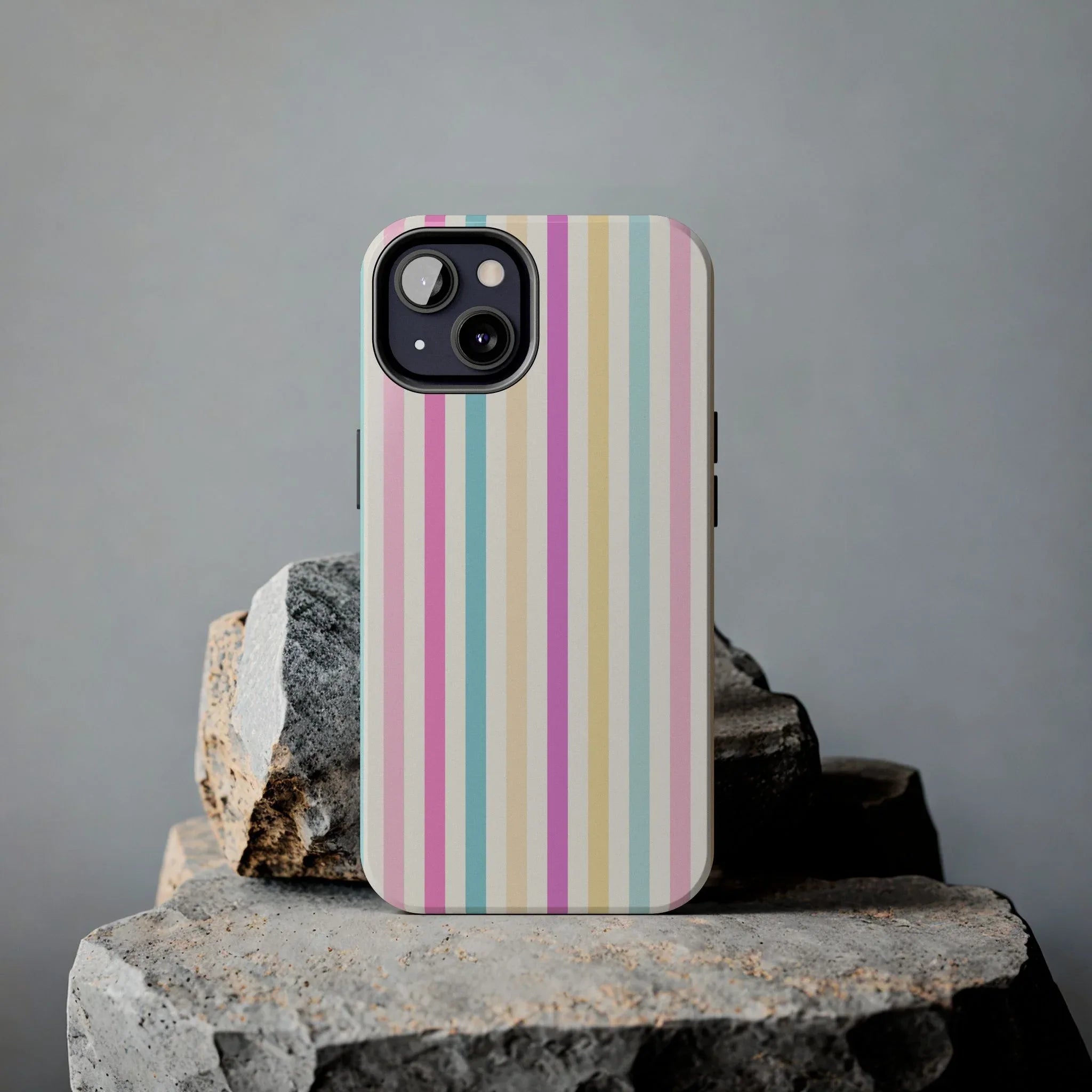 Pastel Candy Stripes Phone Cases (Apple & Android) - Pink Sweetheart