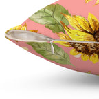 Pink & Sunflowers Square Pillow