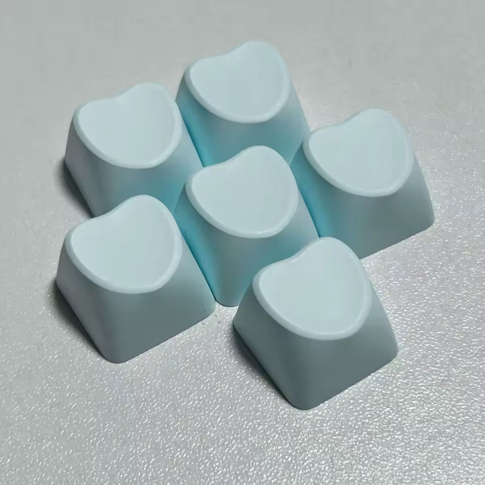 Solid Heart Decorative Accent Keycaps 6pc Set