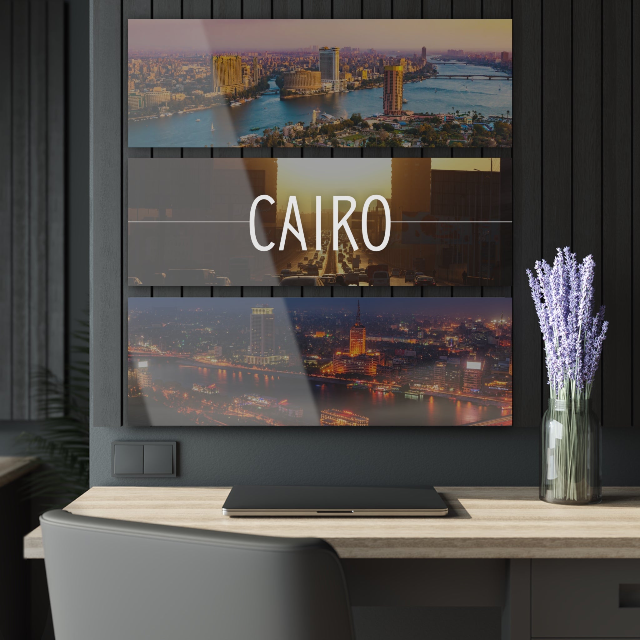 Cairo Skyline Acrylic Prints (Triptych)