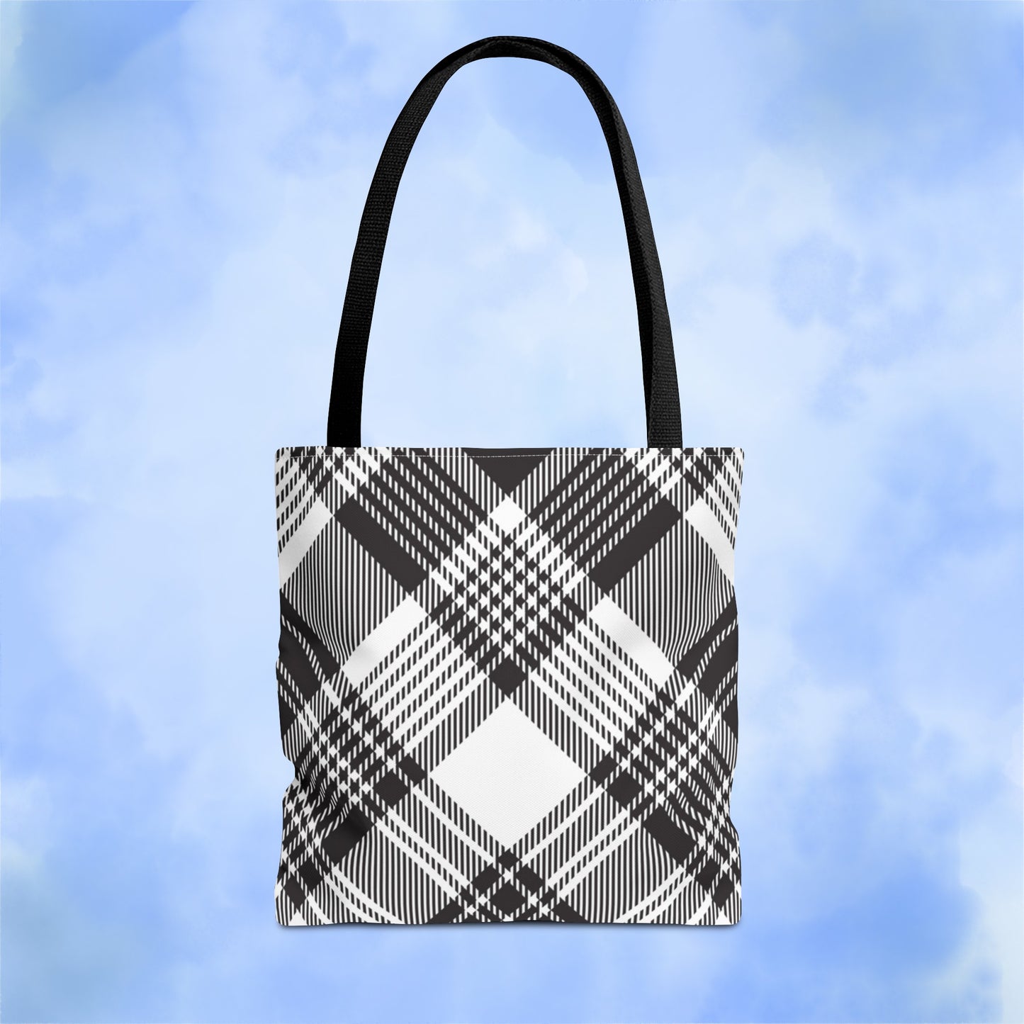 Black Check Tote Bag