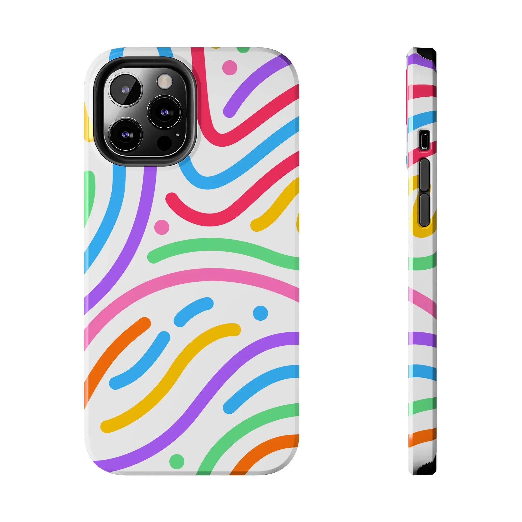 Rainbow Swirls Phone Case (Apple & Android) - Pink Sweetheart