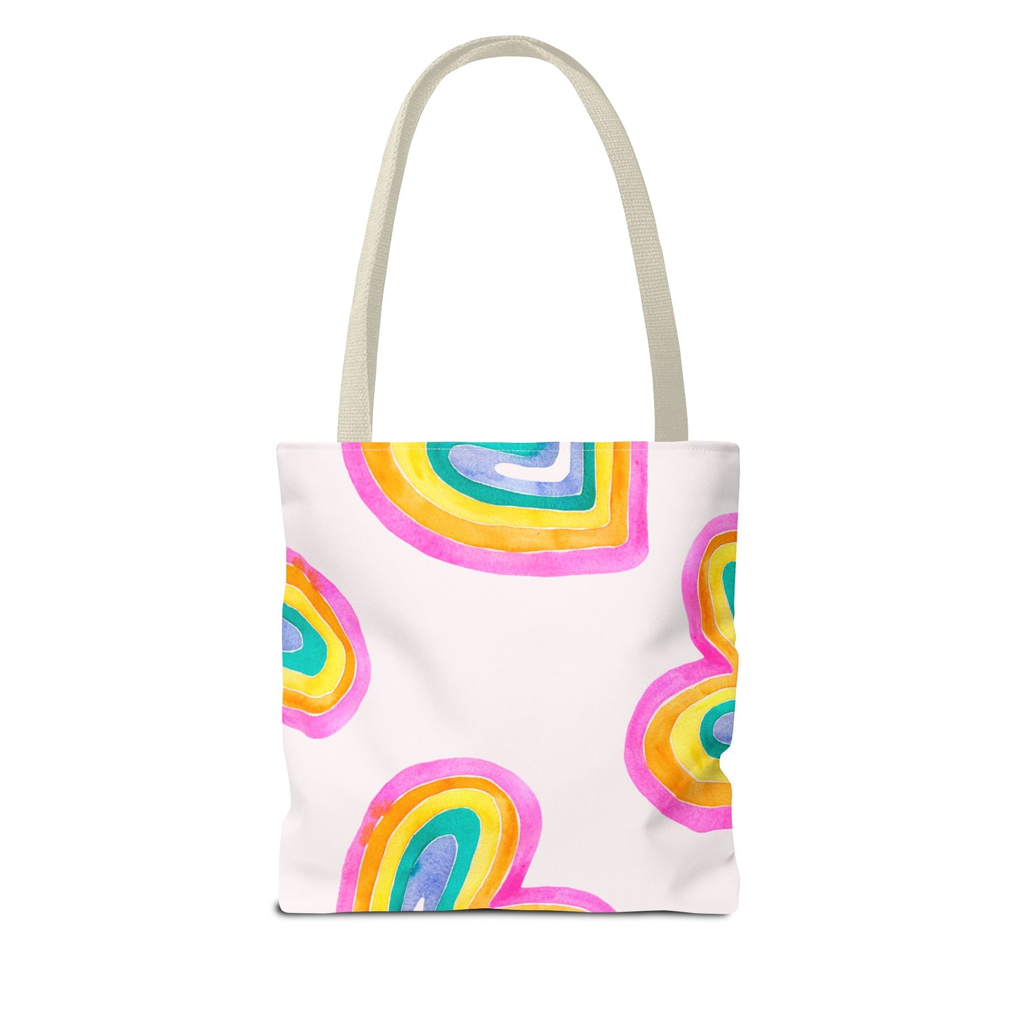 Rainbow Hearts Tote Bag