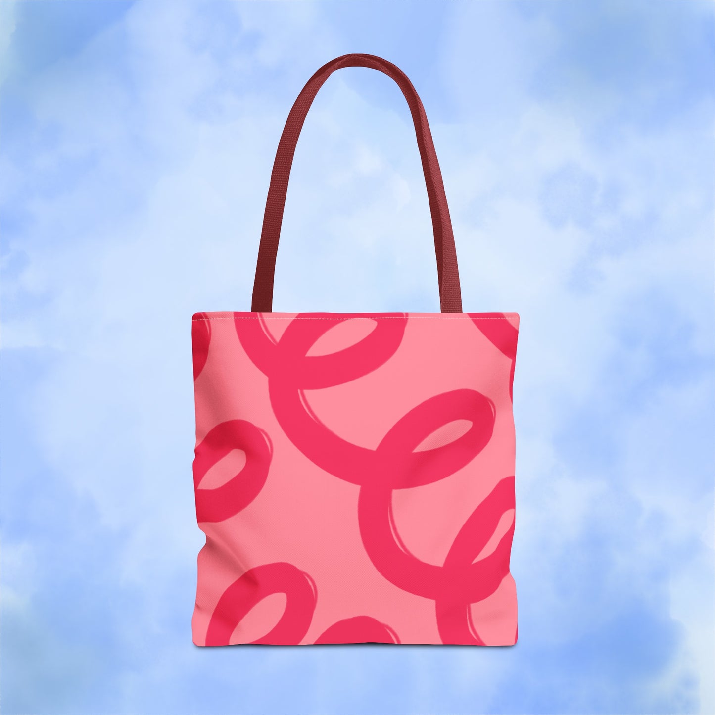 Red Spiral Loops Tote Bag