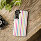 Pastel Candy Stripes Phone Cases (Apple & Android) - Pink Sweetheart
