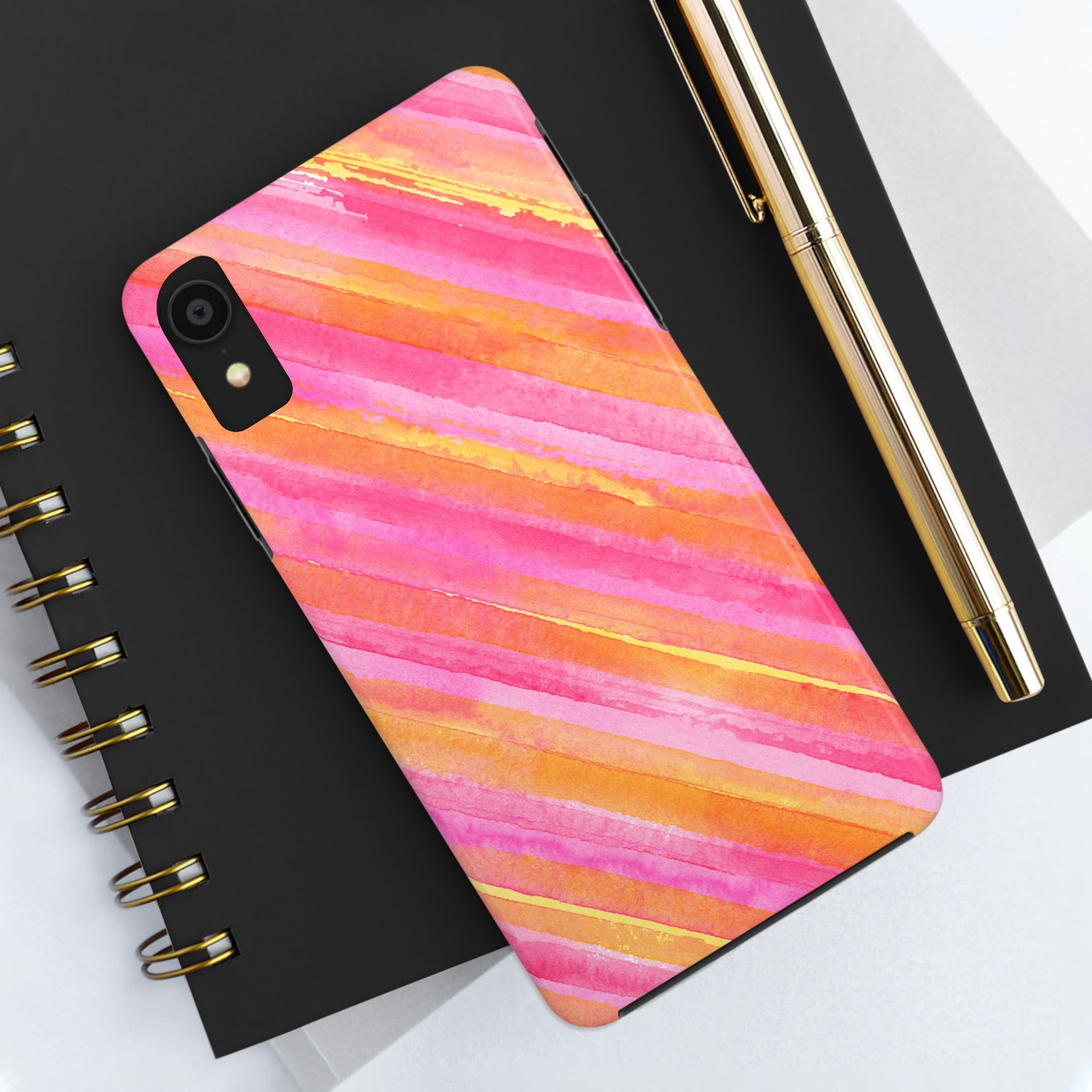 Pink Lemon Stripes Phone Case (Apple & Android)