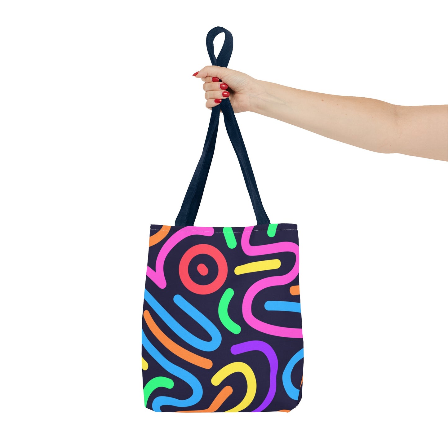 Neon Doodle Swirls Tote Bag