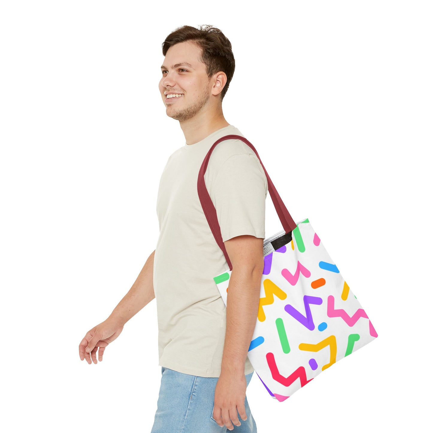 Colorful Doodle Zig Zags Tote Bag