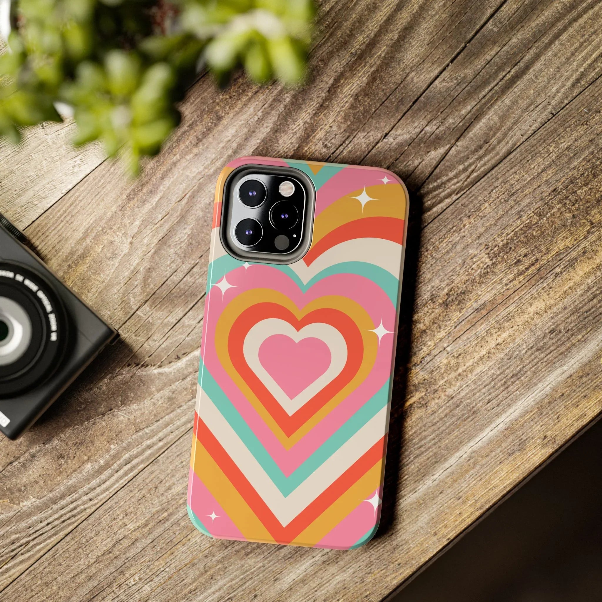 Psychedelic Hearts Phone Case (Apple & Android) - Pink Sweetheart
