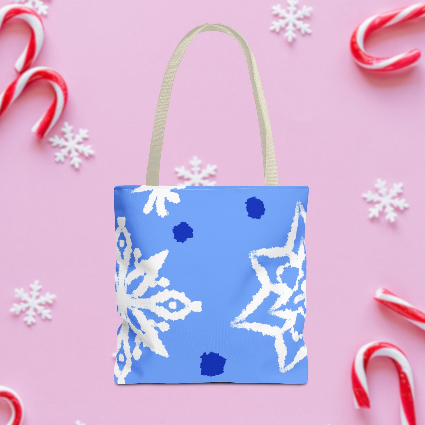 Blue Winter Snowflakes Tote Bag