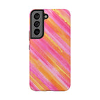 Pink Lemon Stripes Phone Case (Apple & Android) - Pink Sweetheart