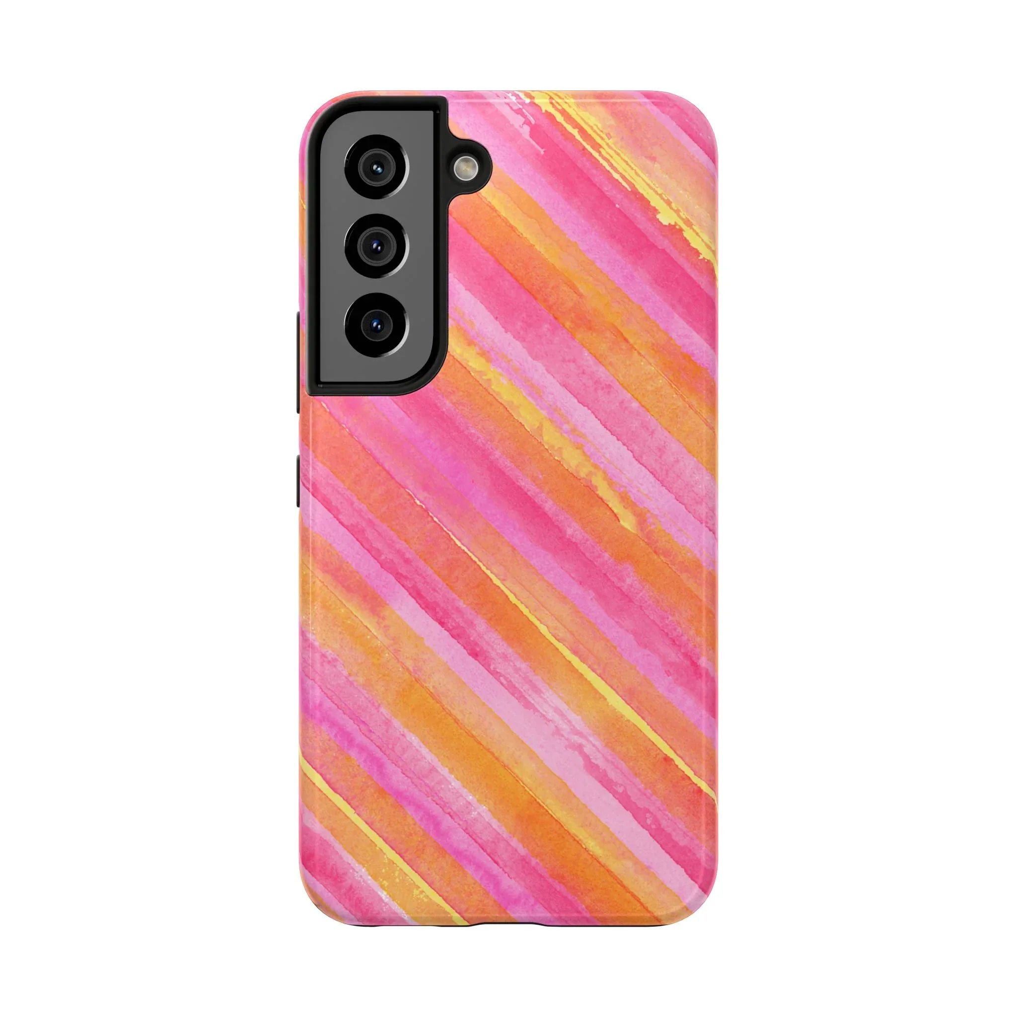 Pink Lemon Stripes Phone Case (Apple & Android) - Pink Sweetheart