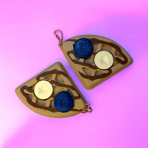 Breakfast Waffle Clicker Fidget Keychain - Pink Sweetheart