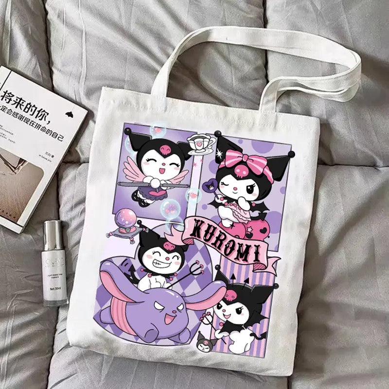 Chibi Kawaii Cartoon Anime Canvas Tote Bag