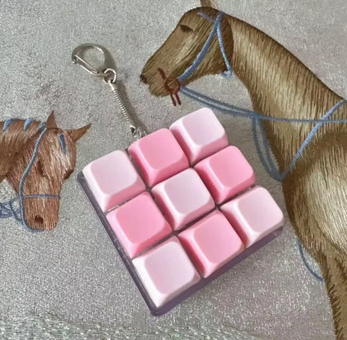 9 Key Clicky Keyboard Fidget - Pink Berry