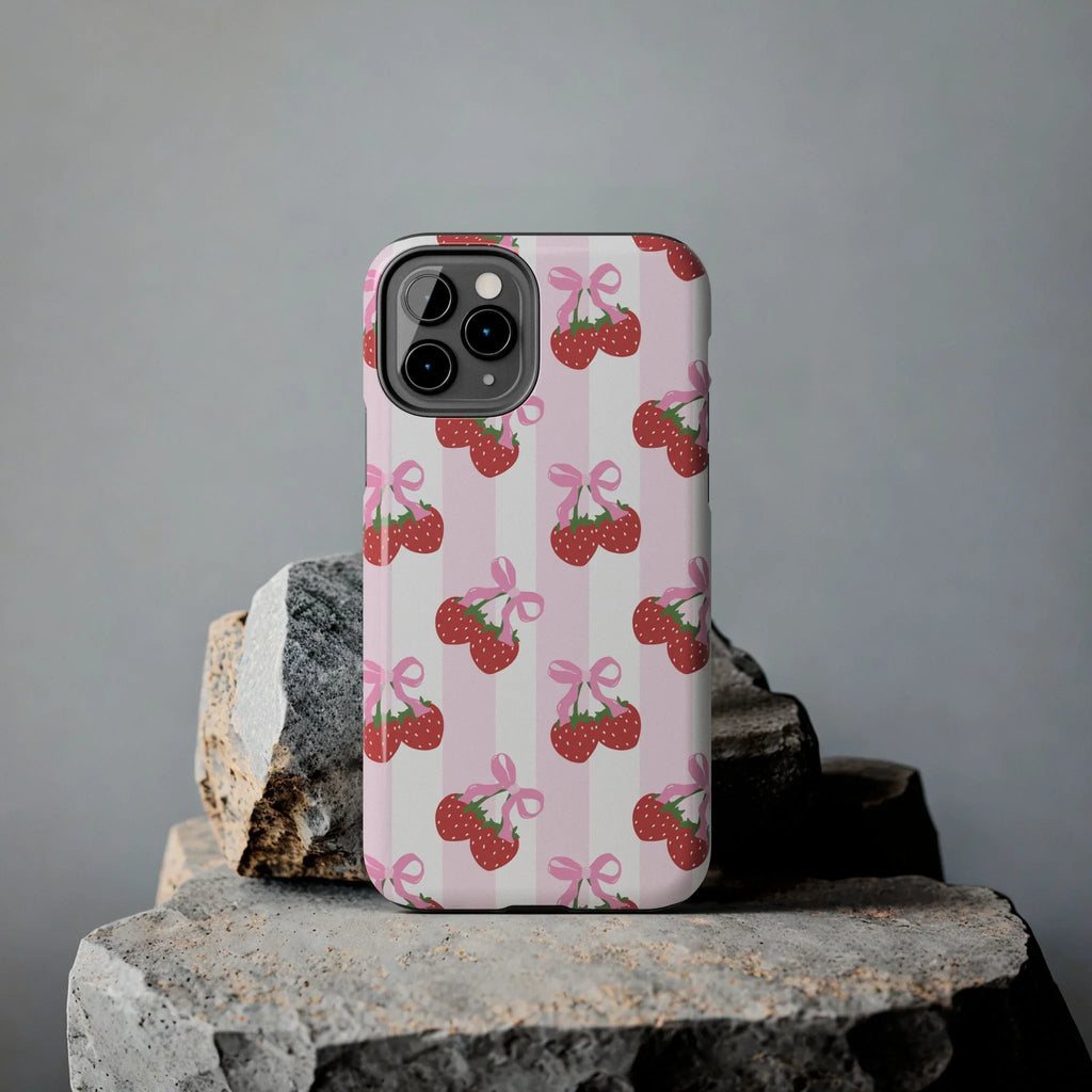 Strawberry Cherries Phone Case (Apple & Android) - Pink Sweetheart