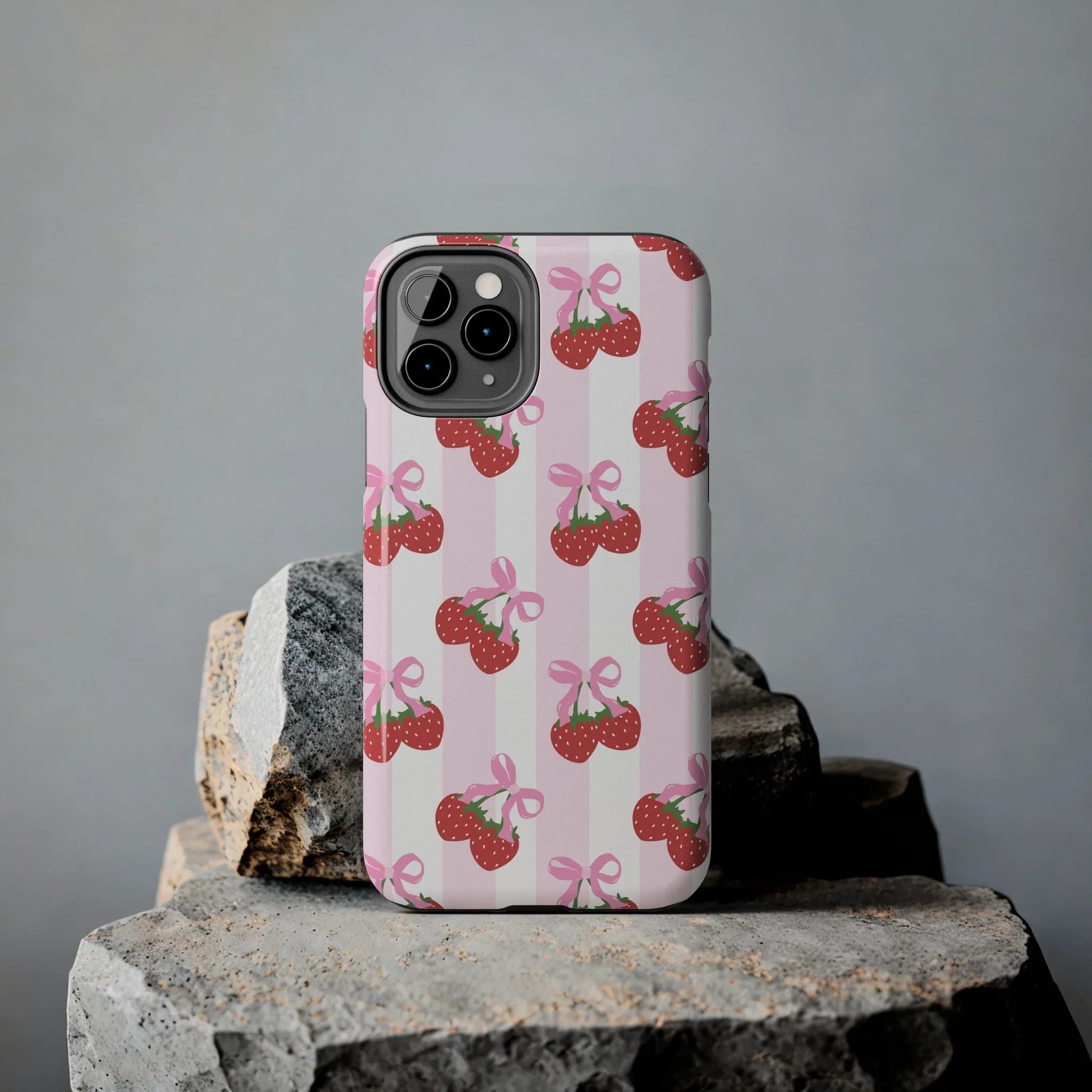 Strawberry Cherries Phone Case (Apple & Android) - Pink Sweetheart
