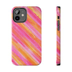 Pink Lemon Stripes Phone Case (Apple & Android) - Pink Sweetheart